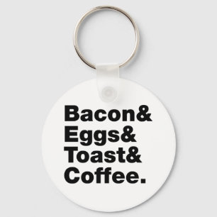 Porte-clés Petit-déjeuner (Bacon & oeufs & Toast & Coffee.)