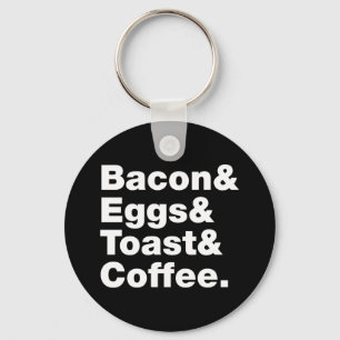 Porte-clés Petit-déjeuner (Bacon & oeufs & Toast & Coffee.) K