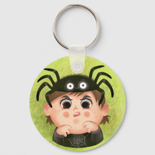 Porte-clés Petit garçon en costume d'araignée Plaques en papi