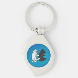 Porte-clés Petit Ours Ombre Sur Bleu