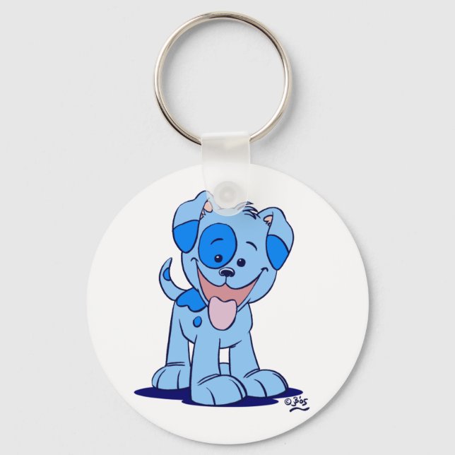 Porte-clés Petit porte - clé de chiot bleu (Recto)