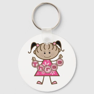 Porte-clés Petite fille 3e anniversaire Tshirts et cadeaux
