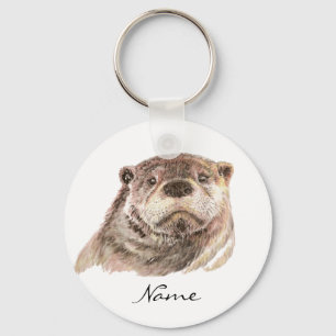 Porte-clés Petite loutre drôle, nature animale mignonne