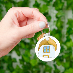 Porte-clés Petite Maison de Campagne Dessinée à la Main