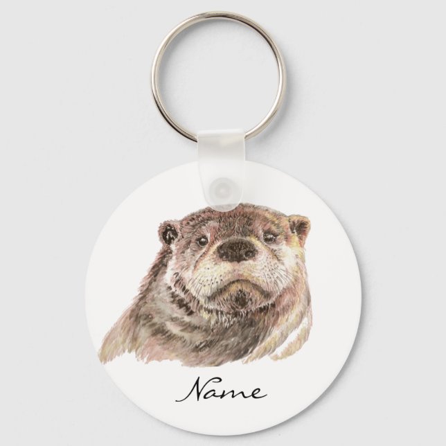 Porte-clés Petite Otter, Mignonne Nature Animale (Recto)