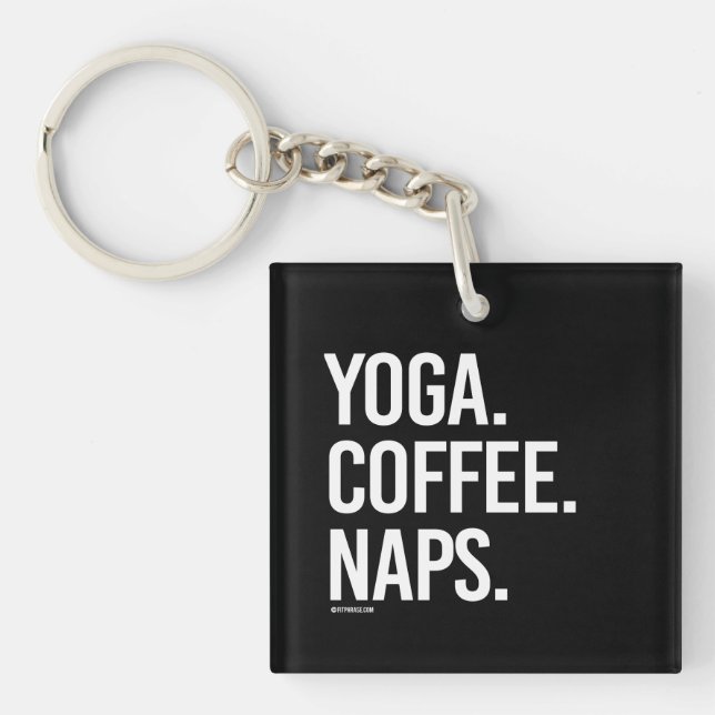 Porte-clés Petits sommes de café de yoga -   forme physique (Devant)