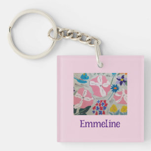 Porte-clés Pétunias et fleurs d'été personnalisées