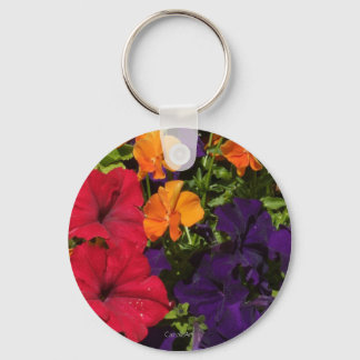 Porte-clés Petunias violet orange