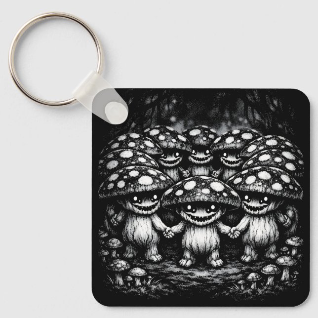 Porte-clés Peuple Champignon •  Créatures de la Forêt par Bur (Recto)