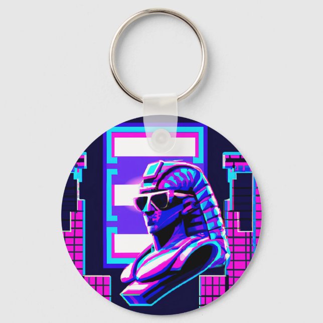 Porte-clés Pharaon Synthwave (Recto)