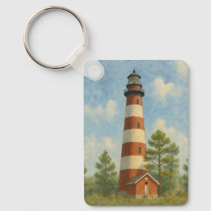 Porte-clés Phare d'Assateague Aquarelle