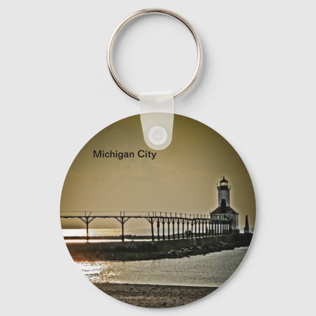 Porte-clés Phare de Michigan City Indiana (Recto)