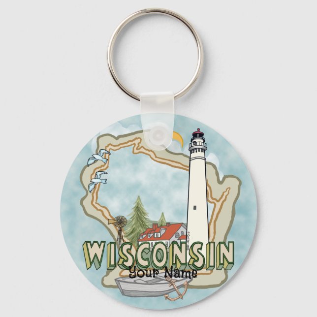 Porte-clés Phare du Wisconsin (Recto)