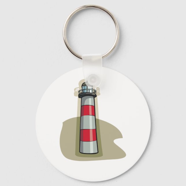 Porte-clés Phare Rouge Et Blanc (Recto)