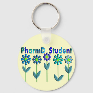 Porte-clés PharmD Étudiants FLEURS BLEU