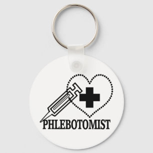 PORTE-CLÉS PHLEBOTOMIST - COEUR DE SERINGUE MÉDICALE