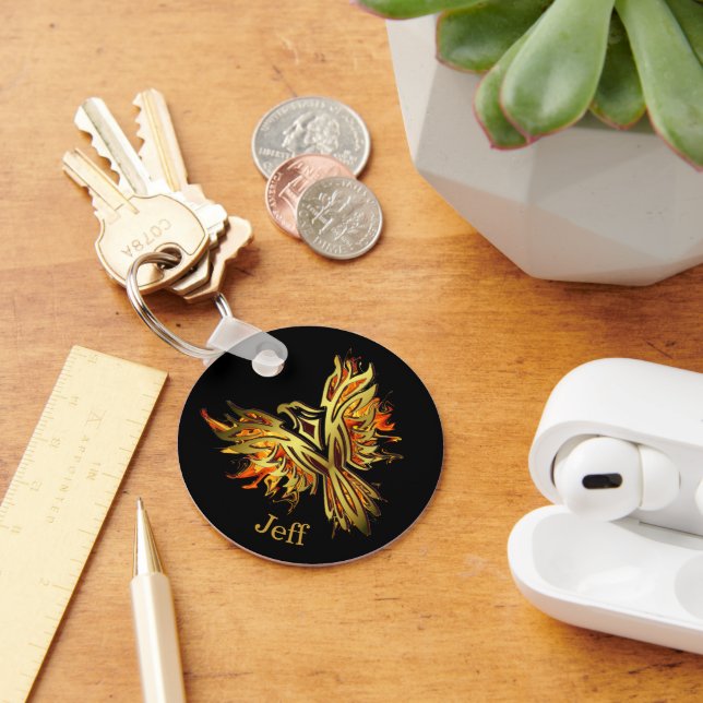 Porte-clés Phoenix flammé personnalisée  (Bureau)