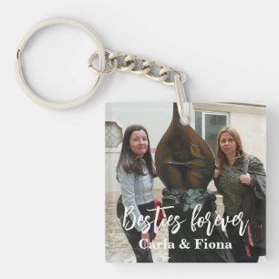 Porte-clés Photo Besties Best Friends Acrylique Carré Porte -