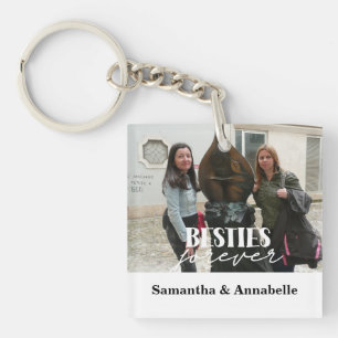 Porte-clés Photo Besties Best Friends Acrylique Carré Porte -