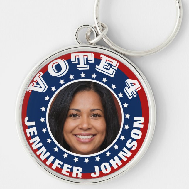 Porte-clés Photo Campaign Template Custom Button (Devant)