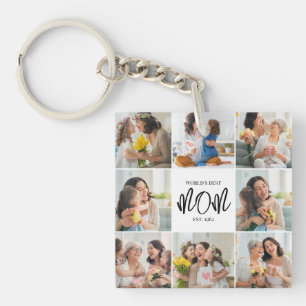 Porte-clés Photo Collage de la meilleure maman du monde 8 P