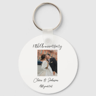 Porte-clés photo de 10 ans de mariage nom couple Romanti