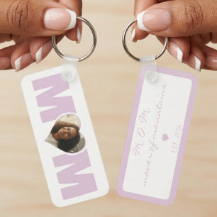 Porte-clés Photo de coeur de maman Fête des mères