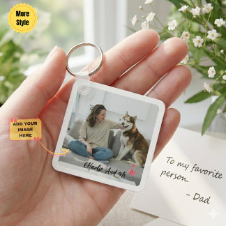 Porte-clés photo de compagnie personnalisé et cœur