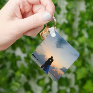 Porte-clés Photo de COUPLE Moderne Simple Élégant Chic