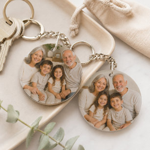 Porte-clés photo de famille double face personnali