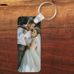 Porte-clés photo de mariage personnalisé romantiqu