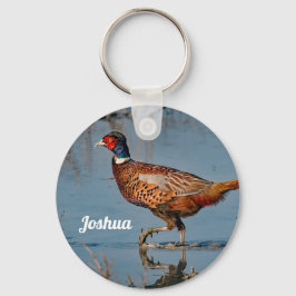 Porte-clés Photo de Pheasant Blue Water