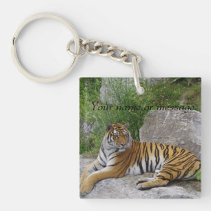 Porte-clés Photo de portrait d'un tigre sibérien