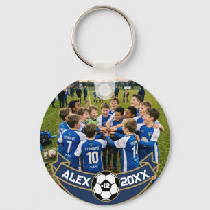 Porte-clés Photo d'équipe de football jeunesse Objet-souvenir