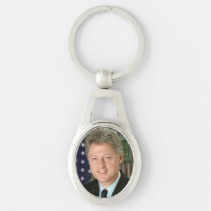 Porte-clés Photo du président Bill Clinton à la Maison Blanch