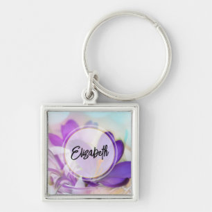 Porte-clés Photo d'un joli Crocus de printemps violet