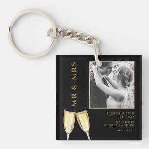 Porte-clés Photo élégante, Champagne Mariage