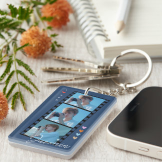 Porte - clés photo et texte personnalisés