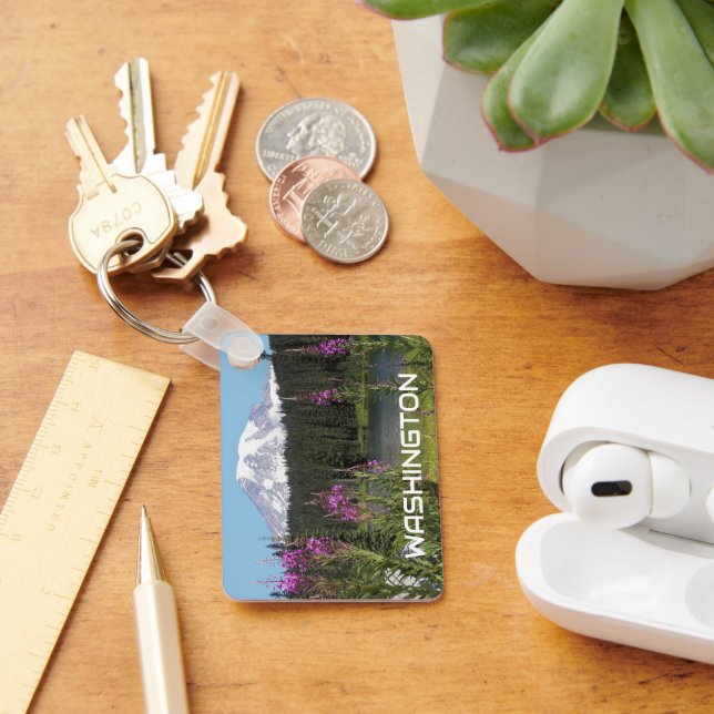 Porte-clés Photo Fleur sauvage de Washington Mount Rainier (Bureau)