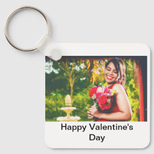 Porte-clés Photo Heureuse Sainte-Valentin personnalisée