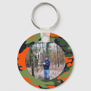 Porte-clés Photo orange d'anneau de Camo du chasseur
