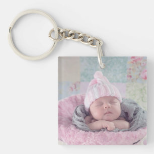 Porte-clés photo personnalisé pour bébé et famille