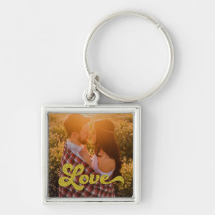 Porte-clés Photo personnalisée avec Love en or