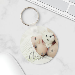 Porte-clés Photo personnalisée avec nom et texte personnalisé