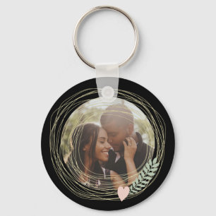 Porte-clés Photo personnalisée Coeur personnalisé encadré