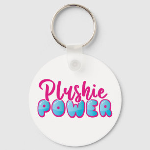 Porte-clés Photo personnalisée Cute rose bleu Plushie Power