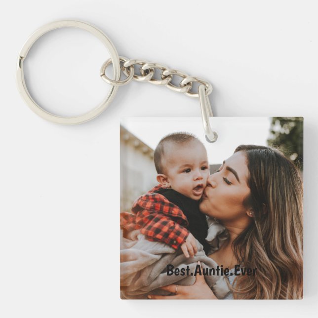 Porte-clés Photo personnalisée de la meilleure fille jamais p (Devant)