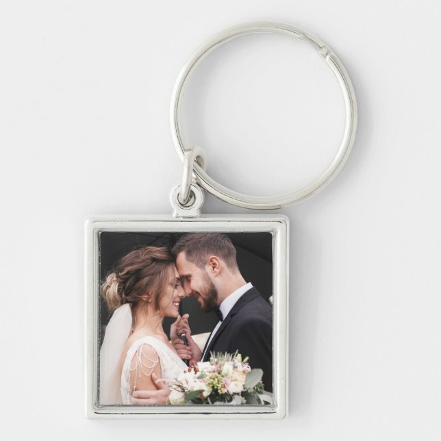 Porte-clés Photo personnalisée des nouveaux mariés (Devant)
