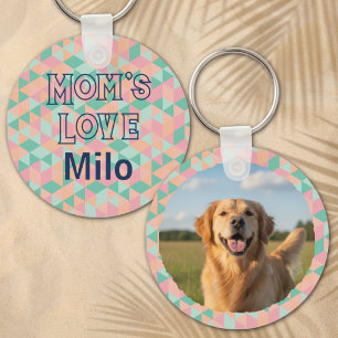 Porte-clés Photo personnalisée et nom de la mère du chien pas