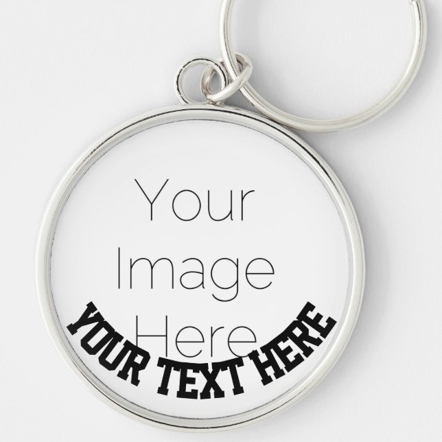 Porte-clés Photo personnalisée – Texte personnalisé (Devant)